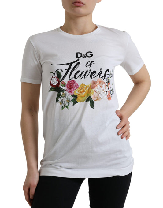 Elegant Flower Motif Cotton Tee