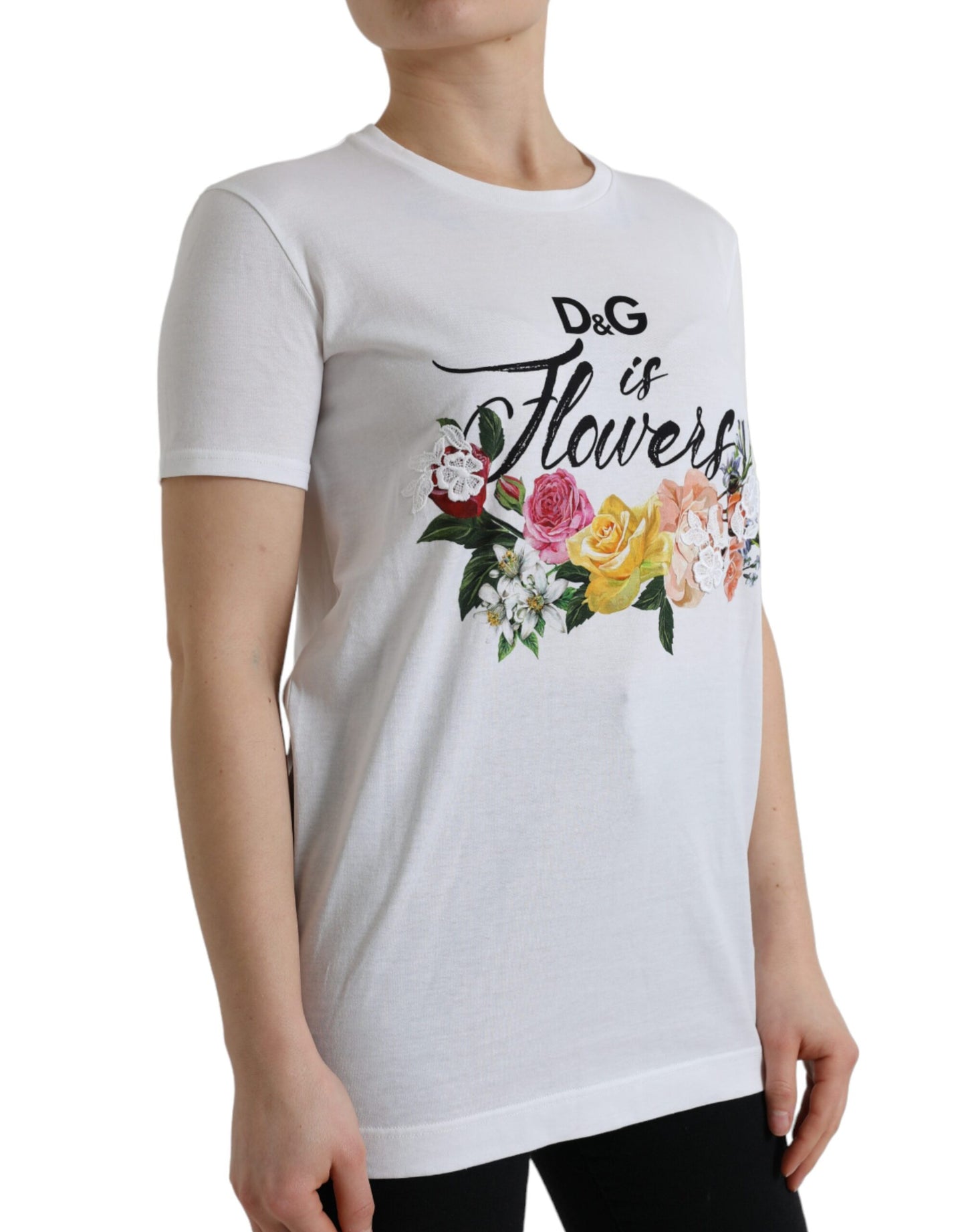 Elegant Flower Motif Cotton Tee