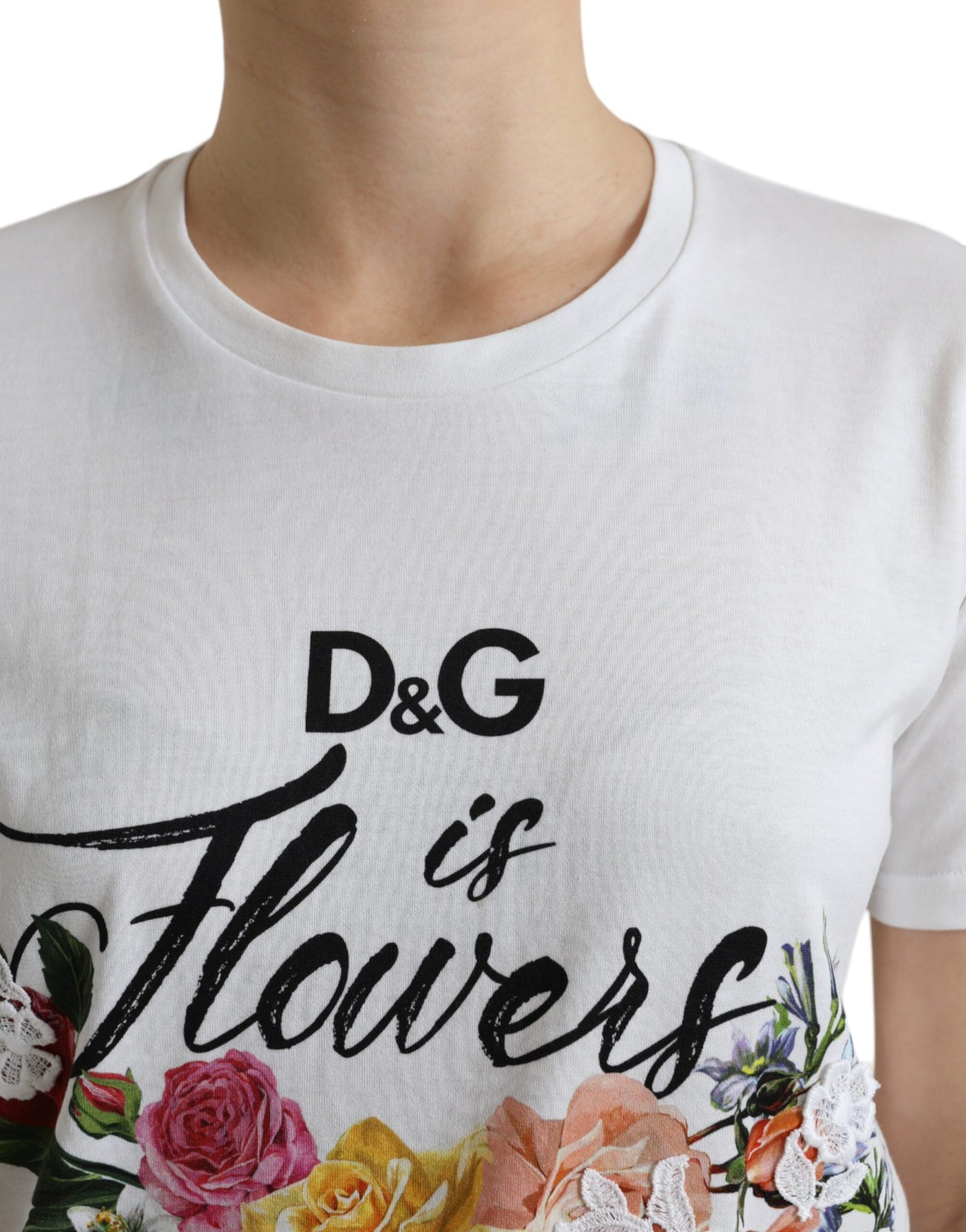 Elegant Flower Motif Cotton Tee