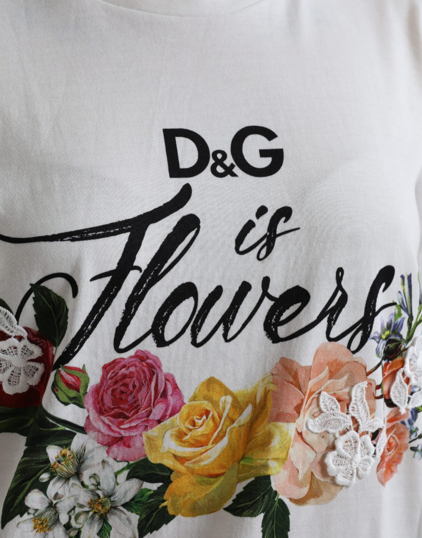 Elegant Flower Motif Cotton Tee