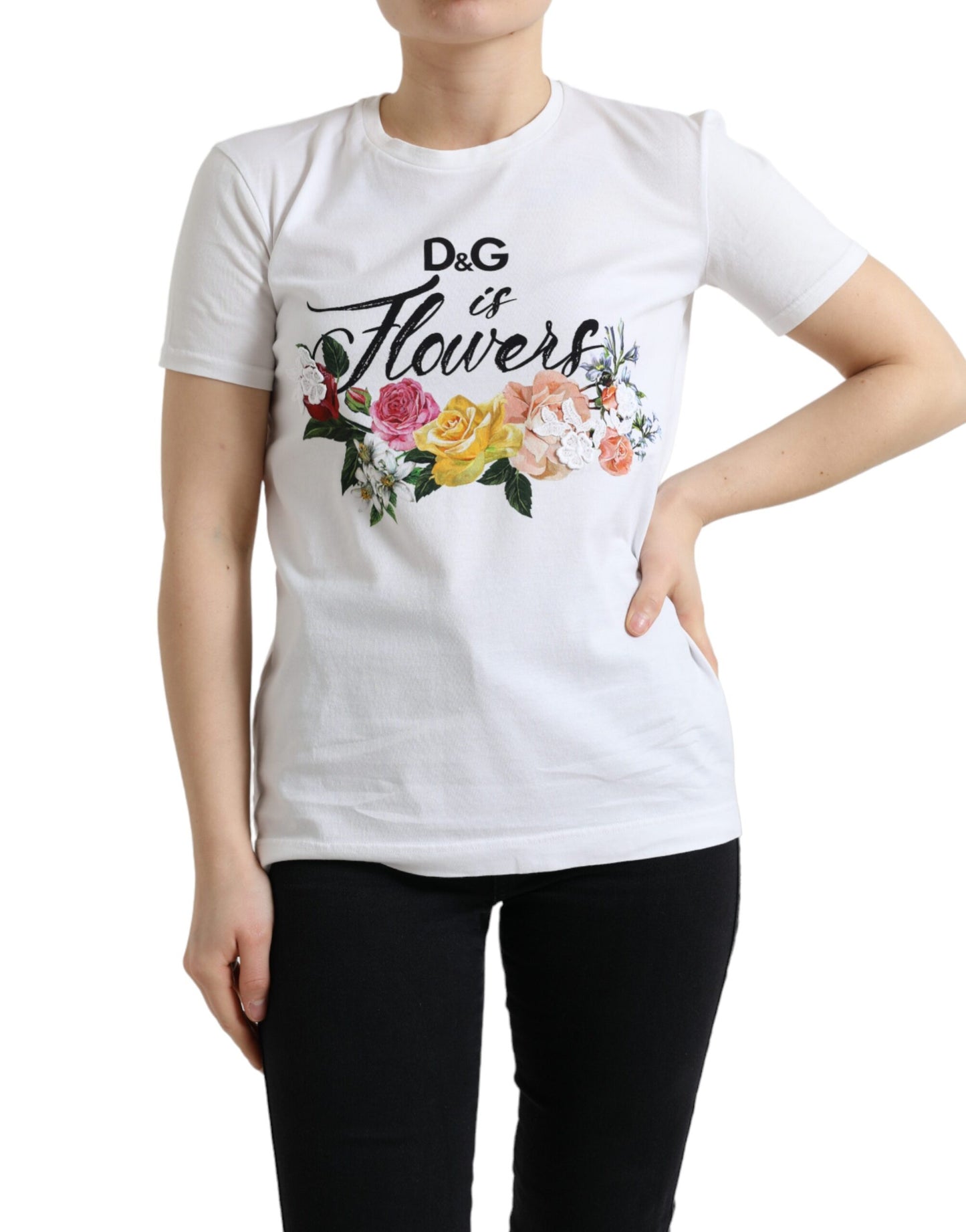 Elegant Floral Crew Neck Tee