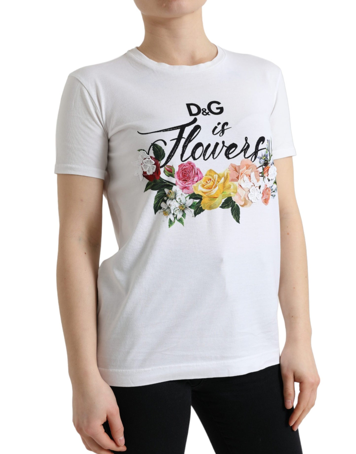 Elegant Floral Crew Neck Tee