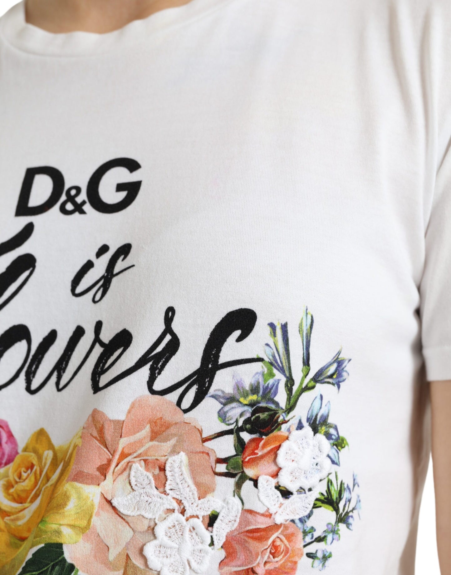 Elegant Floral Crew Neck Tee