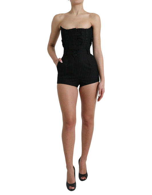 Black Bustier Romper Bodycom Jumpsuit Dress