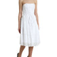 White Cotton Gabardine Bustier Corset Dress