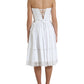 White Cotton Gabardine Bustier Corset Dress