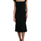 Black Cady Viscose Sleeveless Dress