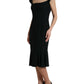 Black Cady Viscose Sleeveless Dress