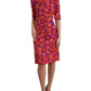 Multicolor Floral Poppy Print Sheath Dress