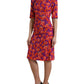 Multicolor Floral Poppy Print Sheath Dress