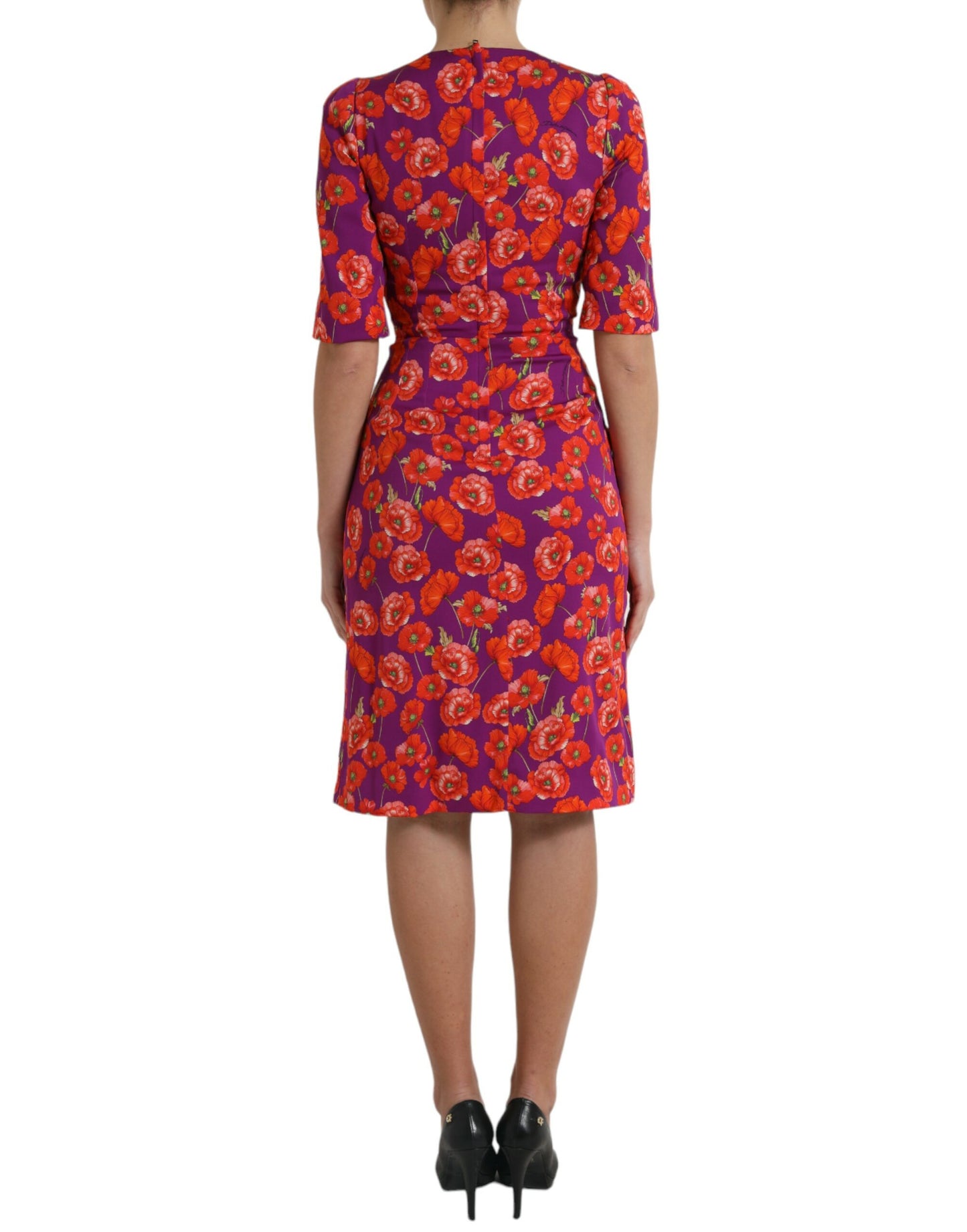 Multicolor Floral Poppy Print Sheath Dress