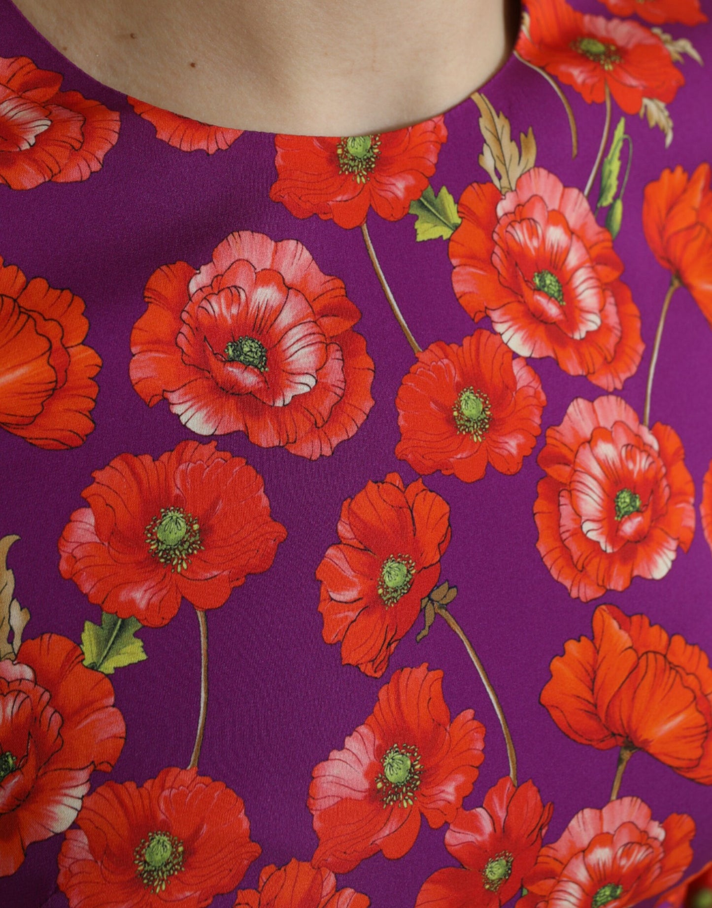 Multicolor Floral Poppy Print Sheath Dress