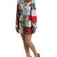 Multicolor Floral Patchwork Shift Mini Dress