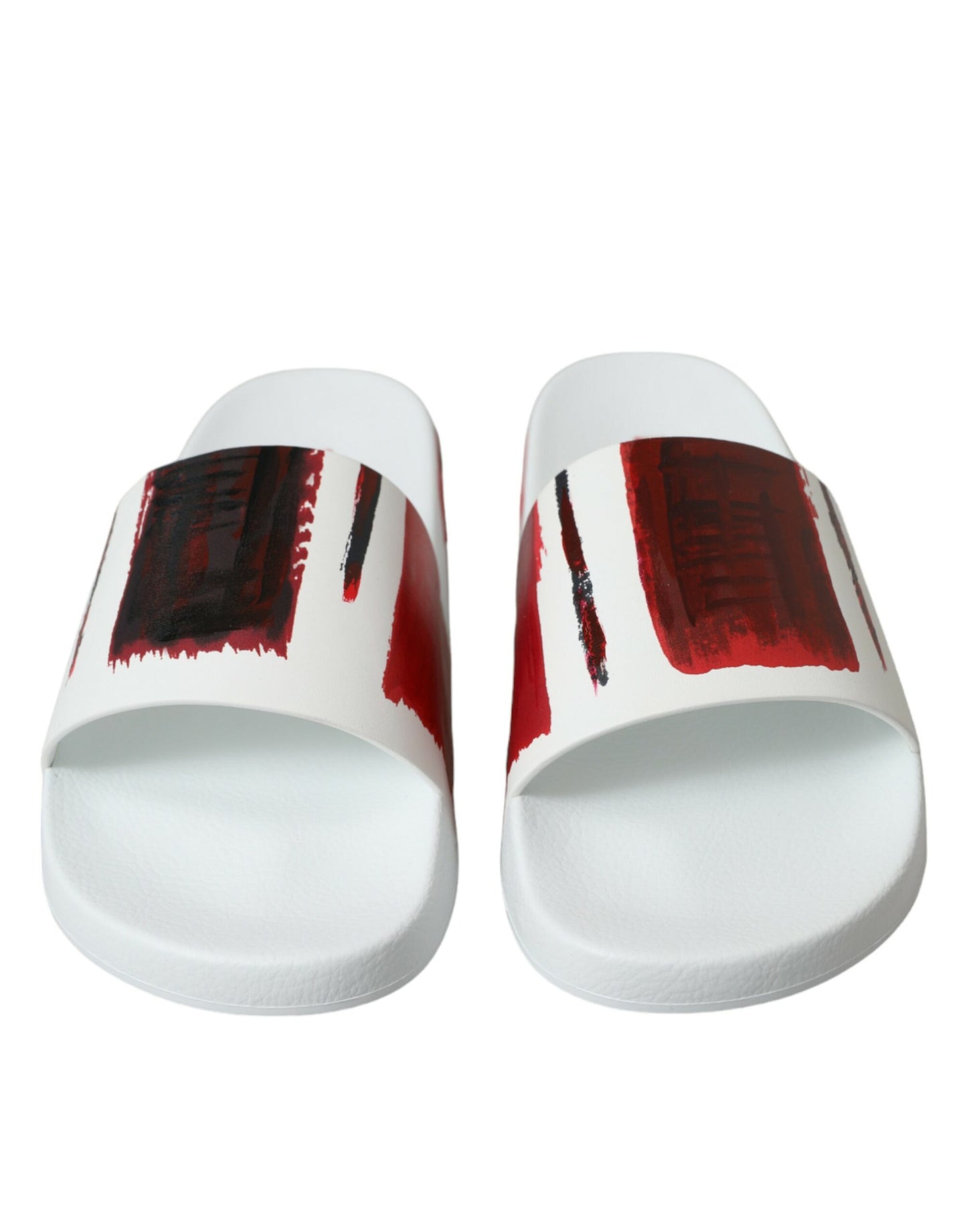 White Red Leather Sandals Slippers Men Shoes