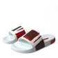 White Red Leather Sandals Slippers Men Shoes