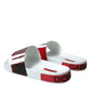White Red Leather Sandals Slippers Men Shoes