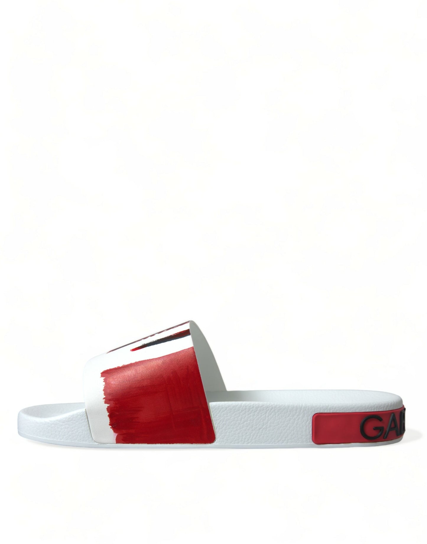 White Red Leather Sandals Slippers Men Shoes