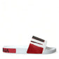 White Red Leather Sandals Slippers Men Shoes