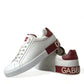 White Red Portofino Low Top Men Sneakers Shoes
