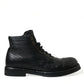 Black Leather Perugino Ankle Boots Shoes
