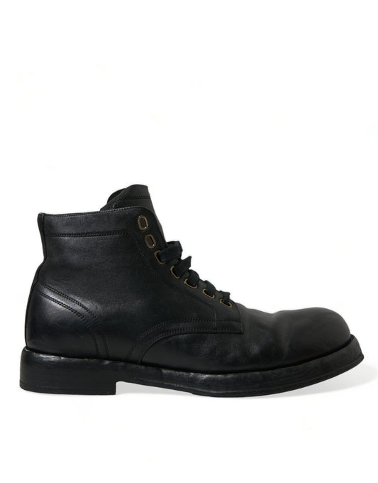 Black Leather Perugino Ankle Boots Shoes