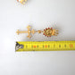 Regal Gold Cross & Crown Clip Earrings
