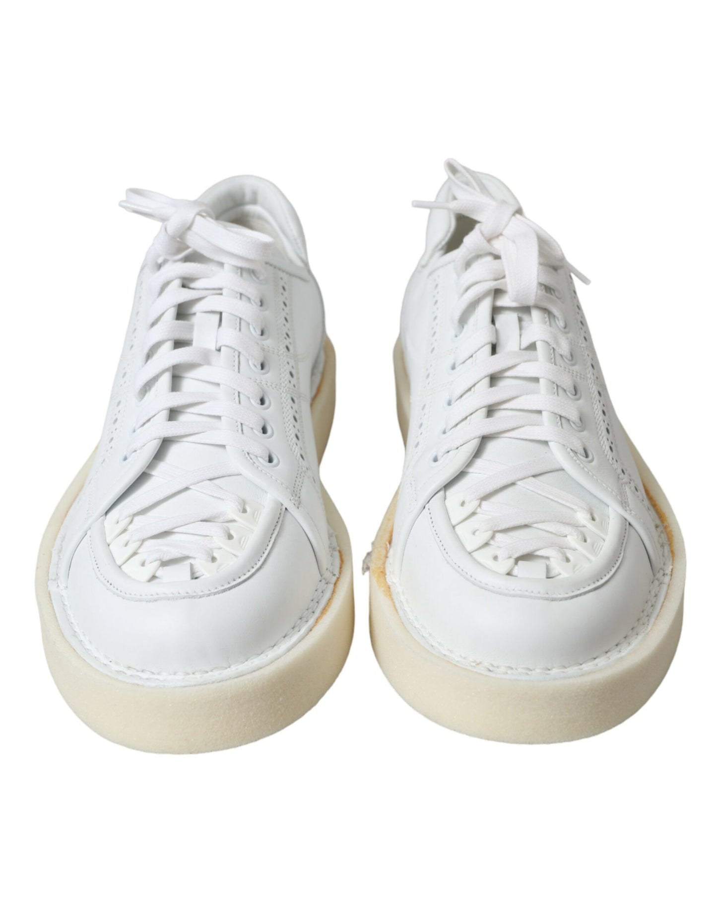 White Leather Low Top Oxford Sneakers Shoes