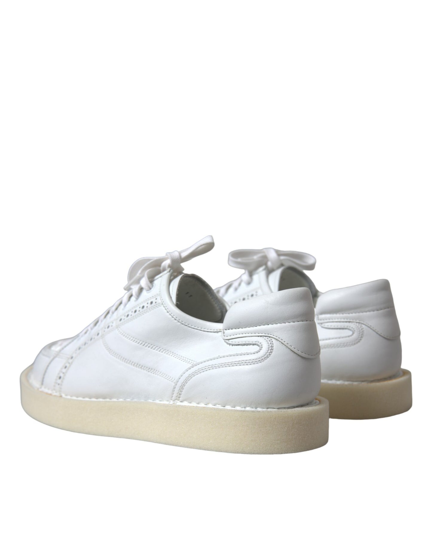 White Leather Low Top Oxford Sneakers Shoes