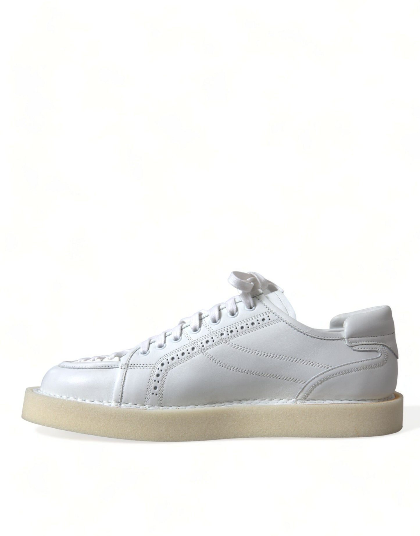 White Leather Low Top Oxford Sneakers Shoes