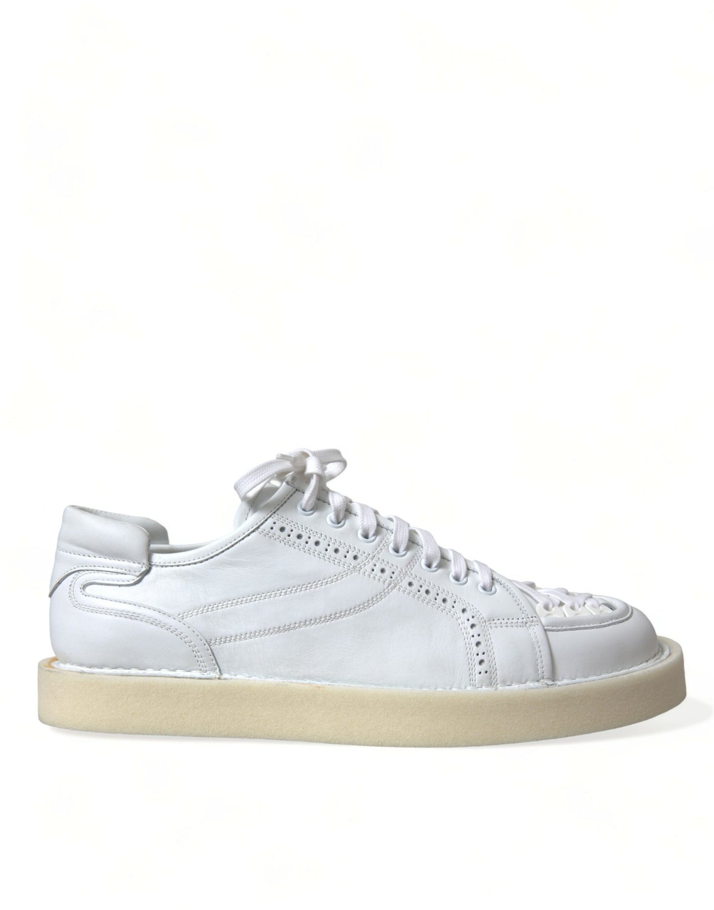 White Leather Low Top Oxford Sneakers Shoes