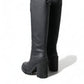 Black Rubber Leather High Boots Shoes