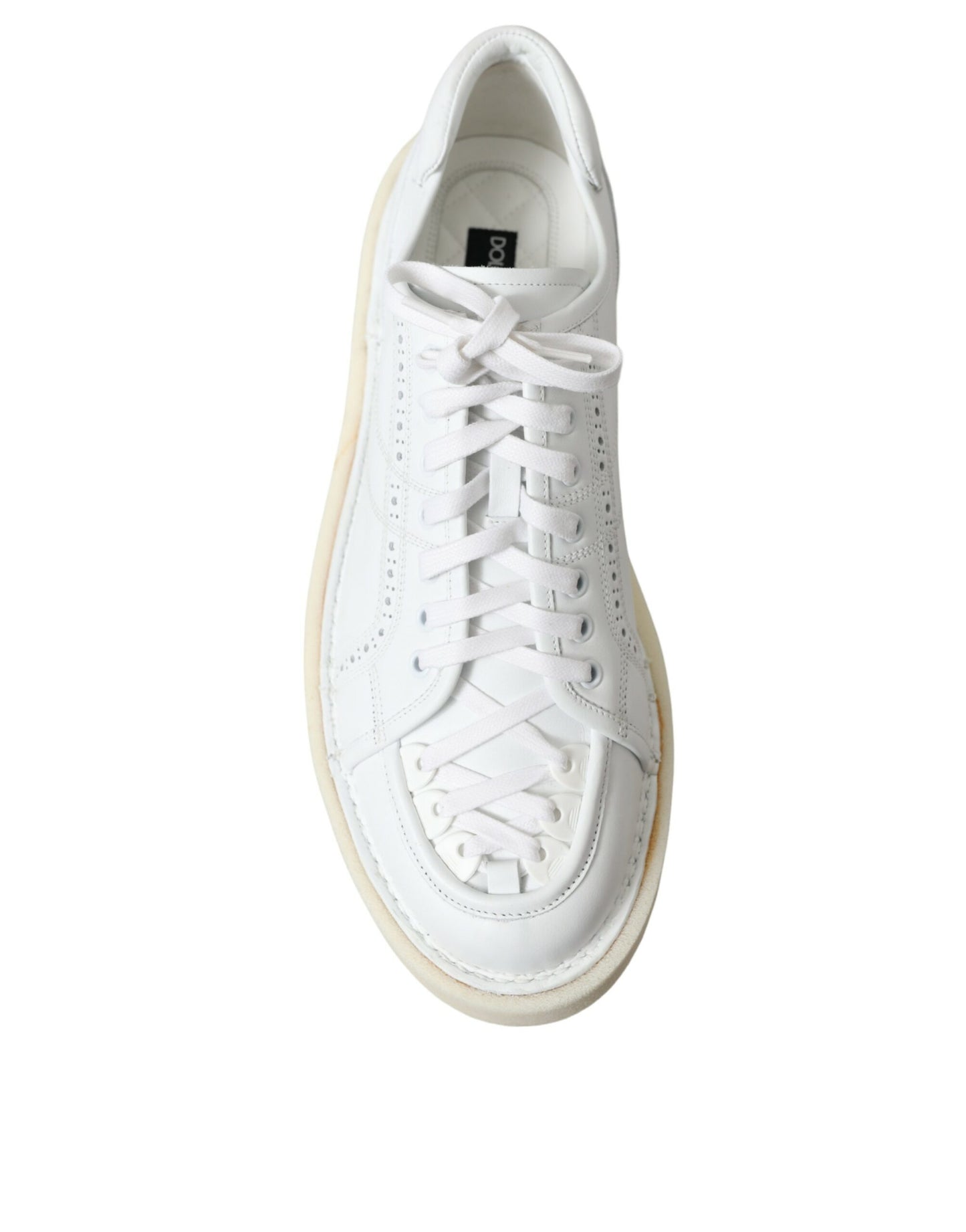 White Leather Low Top Oxford Sneakers Shoes