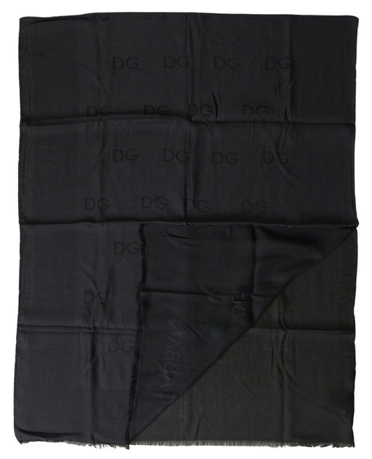 Elegant Black Modal-Cashmere Men's Scarf