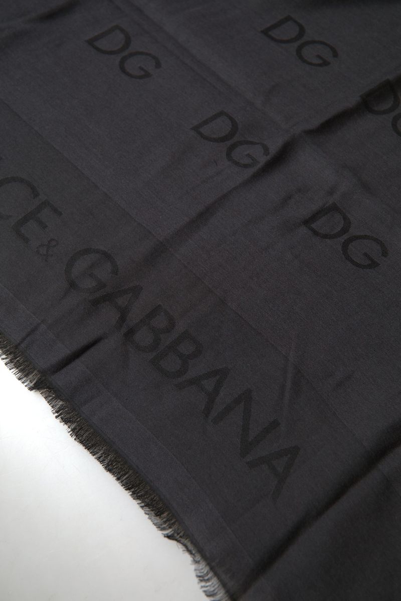 Elegant Black Modal-Cashmere Men's Scarf