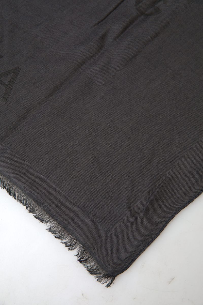 Elegant Black Modal-Cashmere Men's Scarf