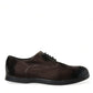 Brown Velvet Men Lace Up Oxford Dress Shoes