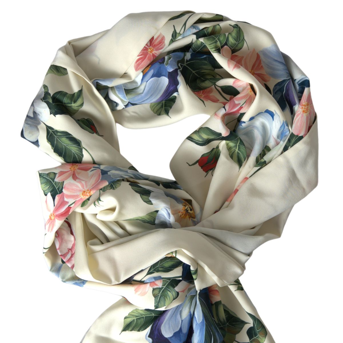 Elegant Off White Silk Blend Scarf