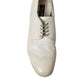 White Distressed Leather Brogue Dress Shoes