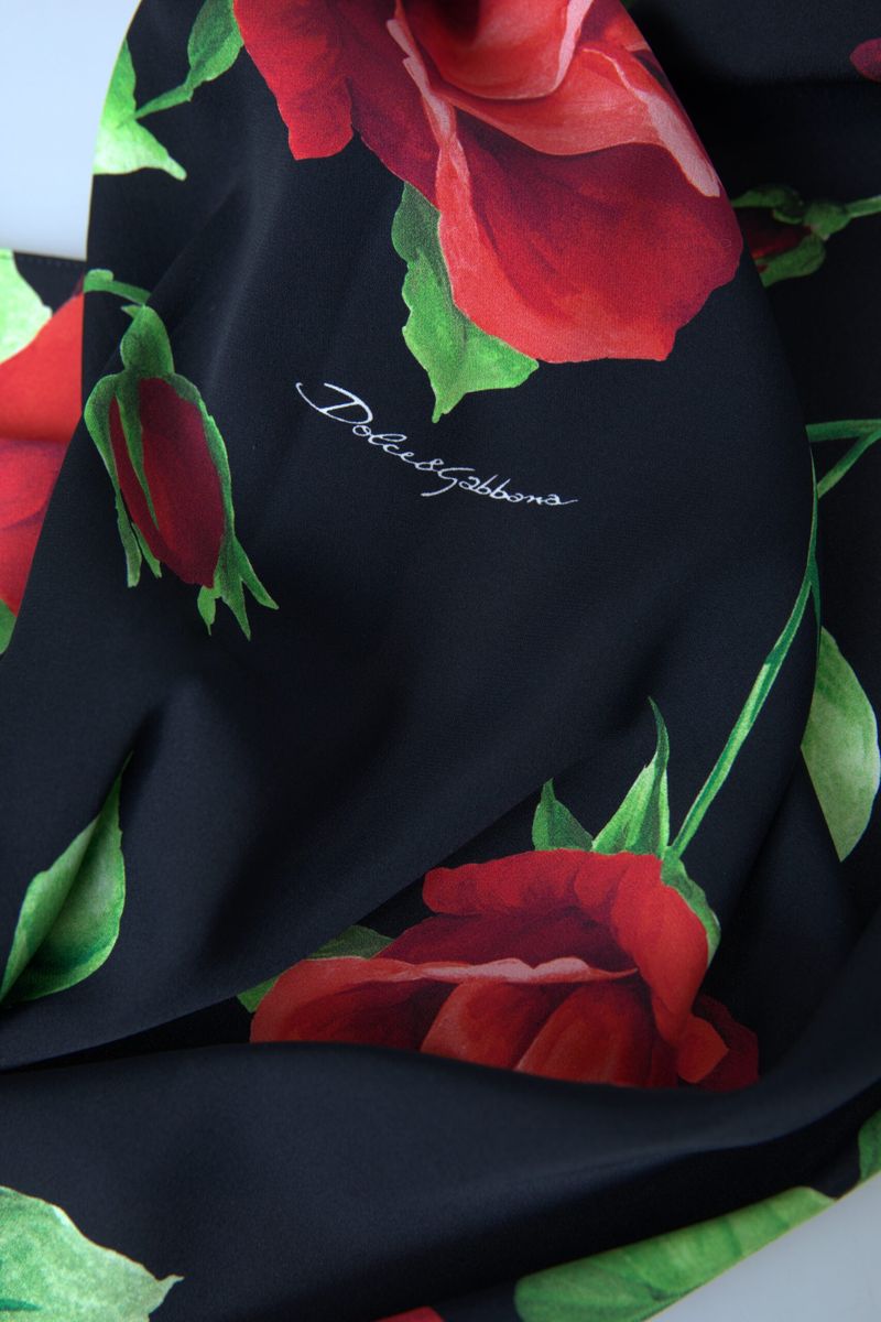 Elegant Silk Blend Black Scarf