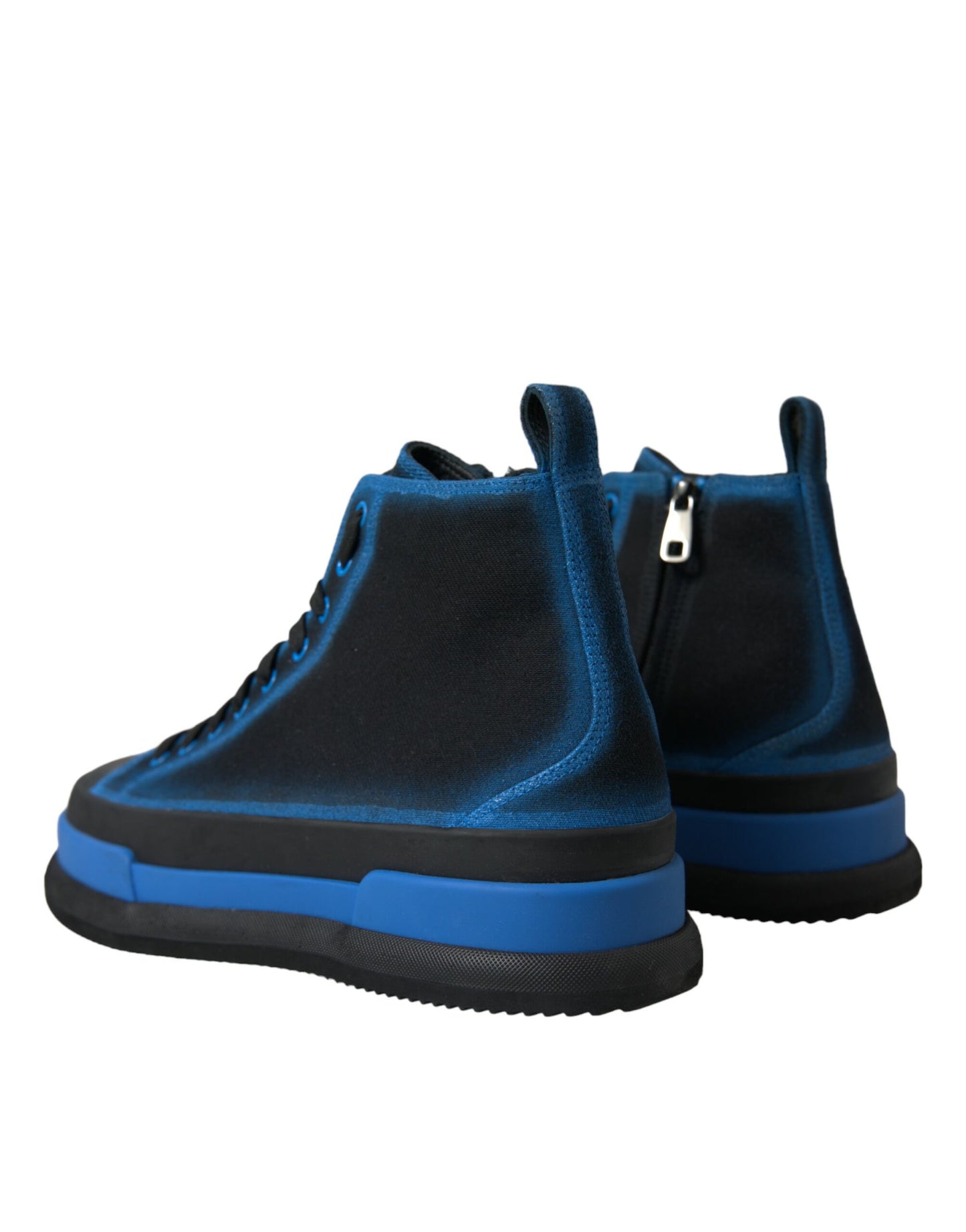 Black Blue Canvas Cotton High Top Sneakers Shoes