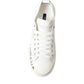 Elegant White Leather Portofino Sneakers