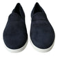Blue Suede Caiman Men Loafers Slippers Shoes