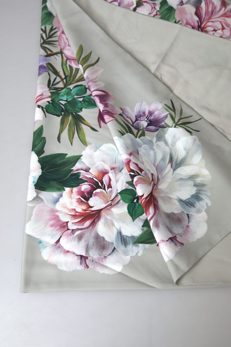 Elegant Silver Silk Blend Scarf