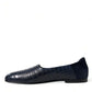 Blue Crocodile Leather Loafers Slip On Shoes
