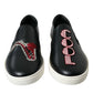Black Patch Embellished Slip On Men Sneakers Shoes