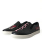 Black Patch Embellished Slip On Men Sneakers Shoes