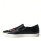 Black Patch Embellished Slip On Men Sneakers Shoes