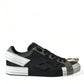 Black Leather Portofino Low Top Men Sneakers Shoes