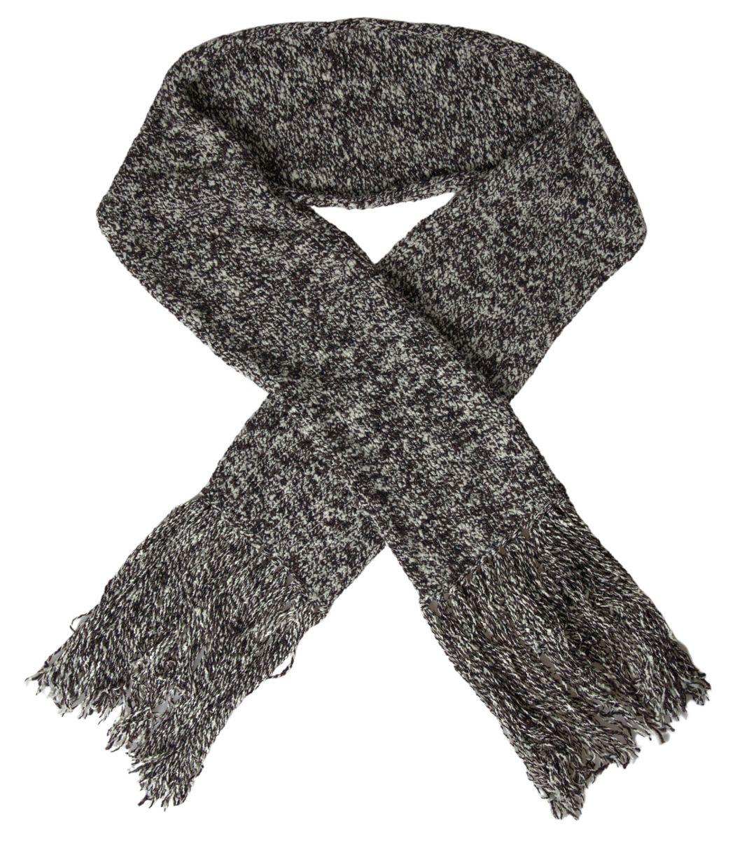 Elegant Virgin Wool Blend Gray Scarf