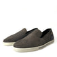 Blue Suede Caiman Men Loafers Slippers Shoes